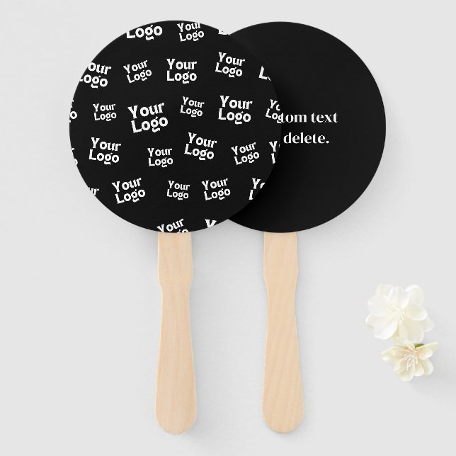 Your Design or Business Logo | Random Placement Hand Fan (Front and Back)