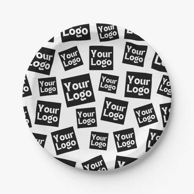 Your Design or Business Logo | Random Placement Paper Plate (Front)