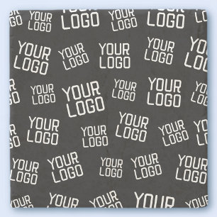 Your Design or Business Logo   Random Placement Stone Coaster