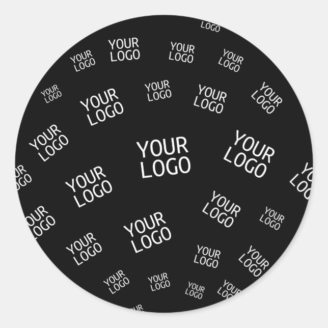 Your Design, Photo or Business Logo Randomly Tiled Classic Round Sticker (Front)