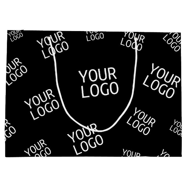 Your Design, Photo or Business Logo Randomly Tiled Large Gift Bag (Back)