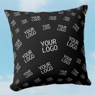 Your Design, Photo or Business Logo Randomly Tiled Throw Pillow