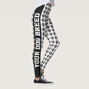 Your Dog Breed and Paws Personalize Text and Leggings