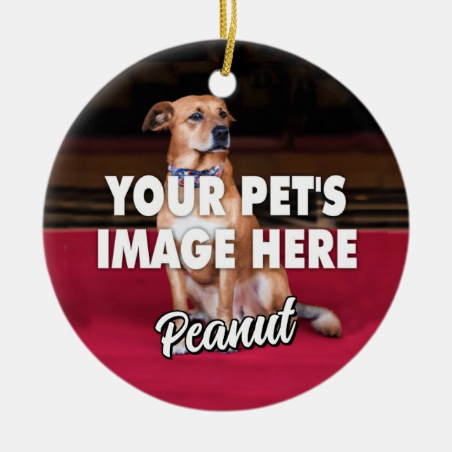 Your Dog Photo Ceramic Ornament (Front)