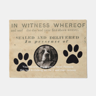 Your Dog Photo n Paws 1860 Legal Document Funny Doormat