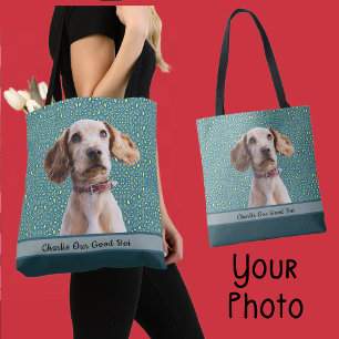 Your Dog Photo Name Font Colour Options  Tote Bag