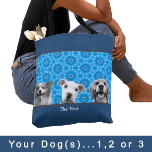 Your Dog Photo(s) converts to B&W Dog Lovers  Tote Bag