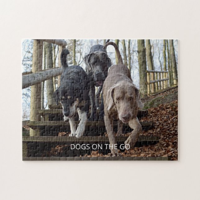 Your Dogs Photo Custom Dogs On The Go Jigsaw Puzzle (Horizontal)