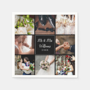 Your Eight Favourite Wedding Photos Collage Napkin