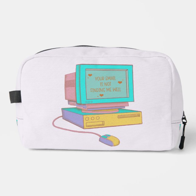 Your Email Is Not Finding Me Well Funny Retro Dopp Kit (Front)