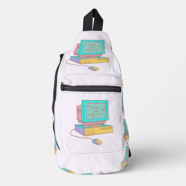 Your Email Is Not Finding Me Well Funny Retro Sling Bag (Front)