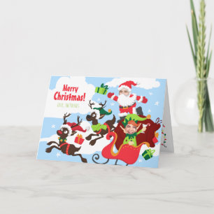 Your Face Here! Family of 2 Funny Christmas Card