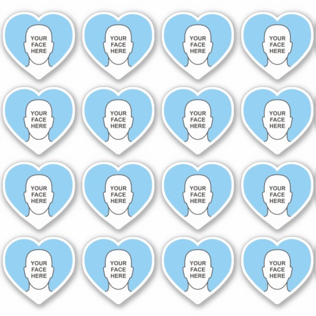 Your Face in Heart Sticker Set (Front)