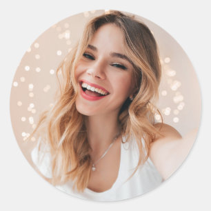Your face on a birthday  classic round sticker