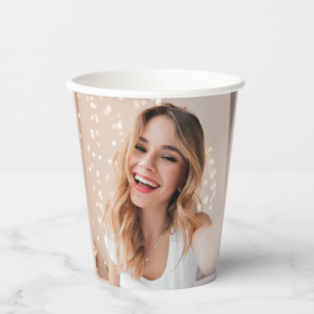 Your face on a birthday paper cups (Front)