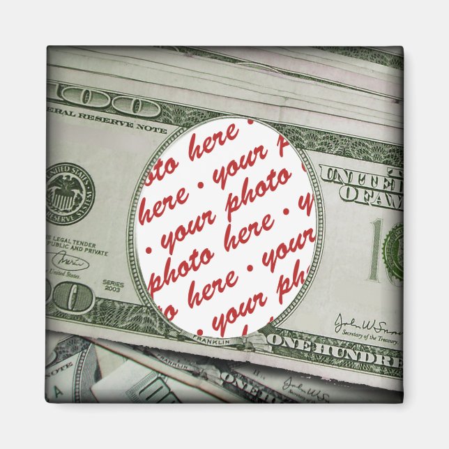 Your Face on the $100 Bill! Add-A-Photo Magnet (Front)