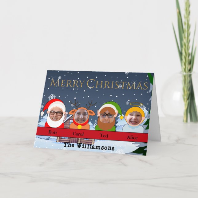 Your Family as Christmas Characters Photo Holiday Card (Front)
