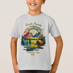 "Your Family" Camping Trip 20xx Custom Boy's T-Shirt