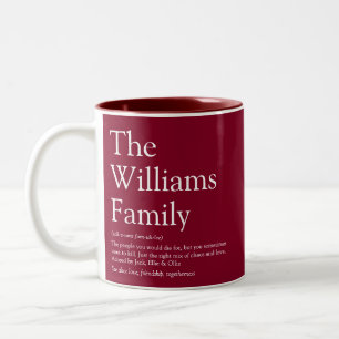 Your Family Definition Fun Modern Burgundy Two-Tone Coffee Mug