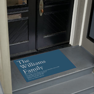 Your Family Definition Modern Fun Blue Doormat