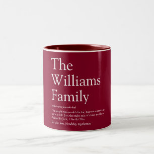 Your Family Definition Modern Fun Burgundy Two-Tone Coffee Mug
