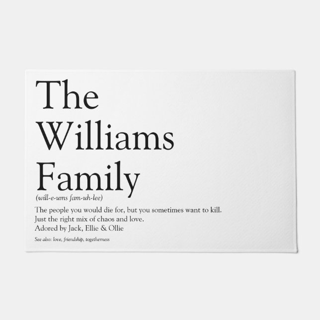Your Family Definition Modern Fun Doormat (Front)