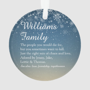 Your Family Definition Personalised Christmas Ornament