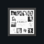 Your Family Memories Custom Photo Collage Canvas Print<br><div class="desc">Customized canvas wall art print with 12 of your own favourite photographs bordering a customized text area for your family surname and established date. The perfect gift for family or friends. Looks great with black and white or full colour images. Use square photos for best results (great for instagram pics)...</div>