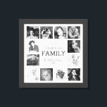 Your Family Memories Custom Photo Collage Canvas Print<br><div class="desc">Customized canvas wall art print with 12 of your own favourite photographs bordering a customized text area for your family surname and established date. The perfect gift for family or friends. Looks great with black and white or full colour images. Use square photos for best results (great for instagram pics)...</div>