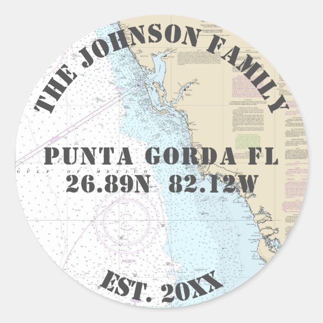 Your Family Name Florida Nautical Envelope Seals (Front)