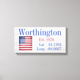 Your Family Name Latitude and Longitude Canvas Print