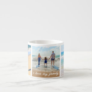 Your Family Photo Collage Espresso Cup Custom Text