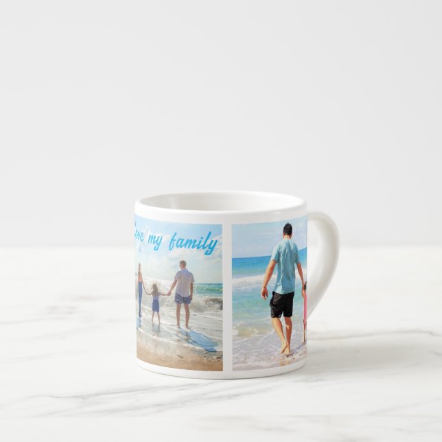Your Family Photo Collage Espresso Cup with Text (Front Right)