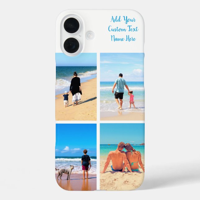 Your Family Photo Collage iPhone Case Custom Text (Back)