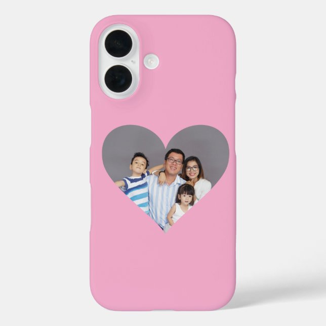 Your Family Photo in a Heart Pink Background Case-Mate iPhone Case (Back)