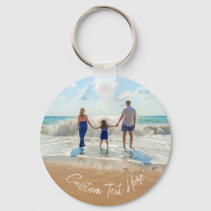 Your Family Photo Keychain with Custom Text