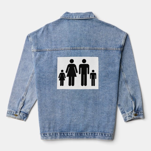 Your Family Photo On A  Denim Jacket (Back)