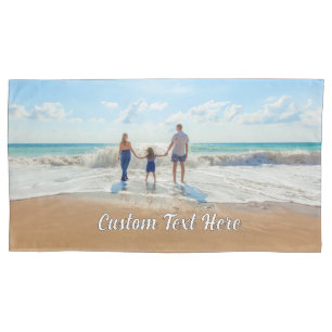 Your Family Photo Pillow Case with Custom Text