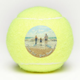 Your Family Photo Tennis Balls Personalized Text