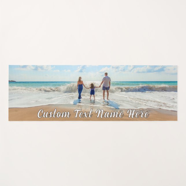 Your Family Photo Yoga Mat Gift with Custom Text (Front (Horizontal))