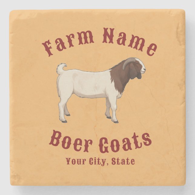 Your Farm Boer Goats Stone Coaster (Front)