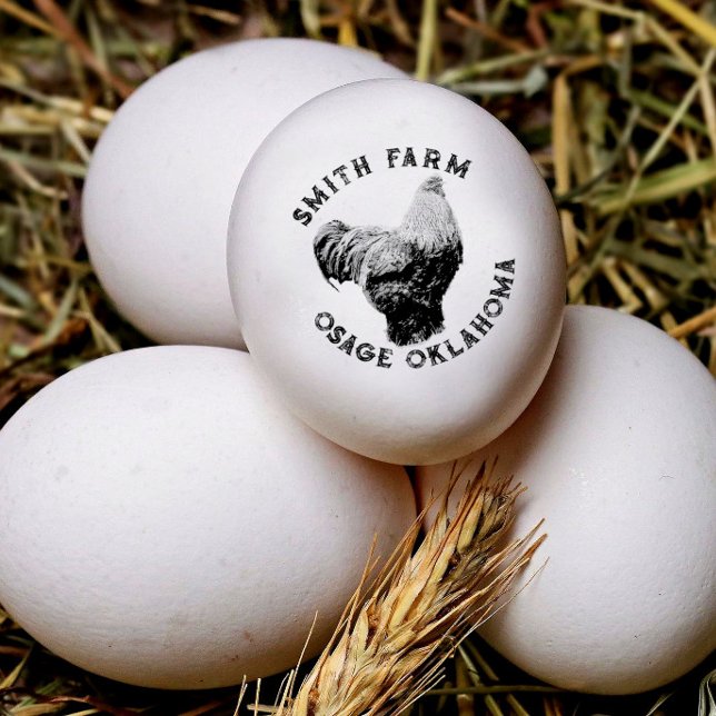 Your Farm Name with Brahma Chicken Hen Egg Stamp (Creator Uploaded)