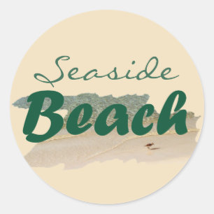 Your Fav Beach Deep Teal and Vanilla Custard Classic Round Sticker