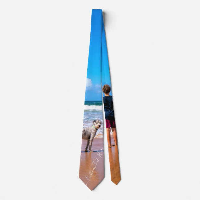 Your Favorite Photo Neck Tie with Custom Text (Front)