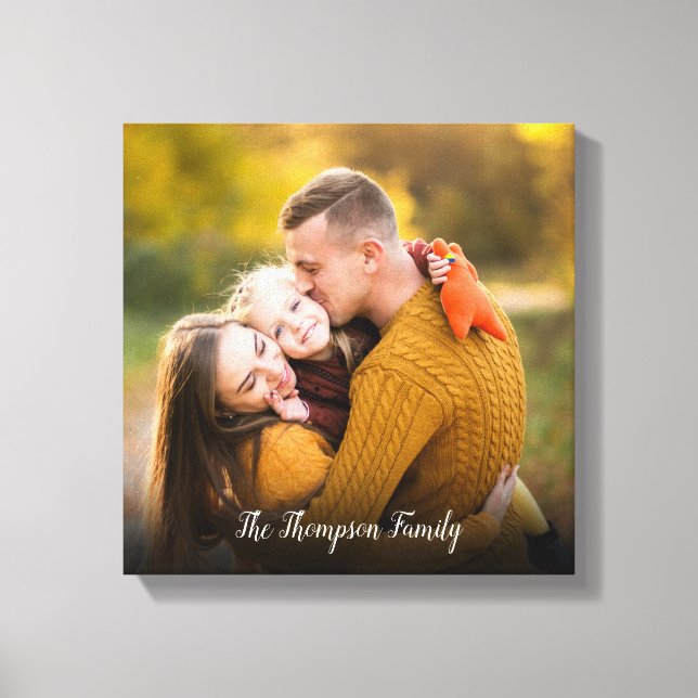 Your Favourite Family Photo Script Name Canvas Print (Front)