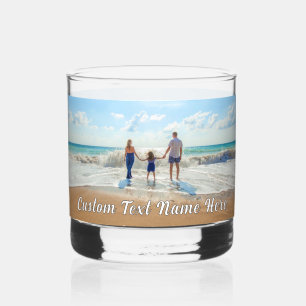 Your Favourite Photo Custom Text Name Personalized Whiskey Glass