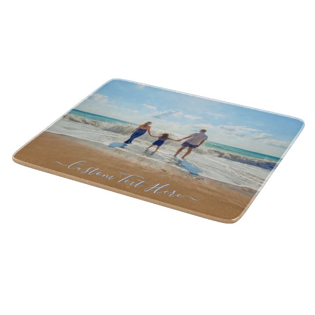 Your Favourite Photo Cutting Board with Custom Tex (Corner)