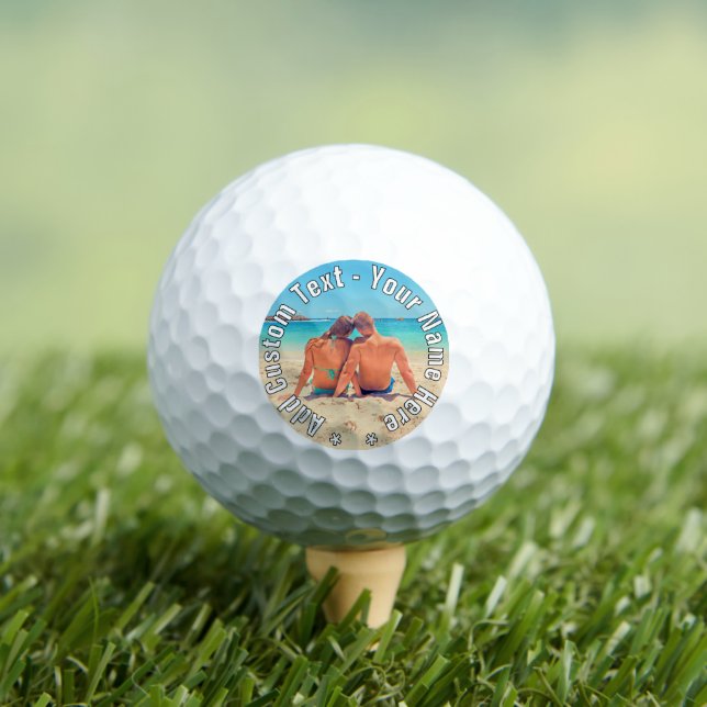 Your Favourite Photo Golf Balls with Custom Text (Insitu Tee)
