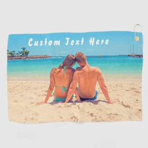 Your Favourite Photo Golf Towel with Custom Text