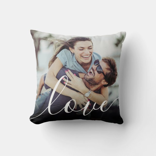 Your Favourite Photo Script Love Throw Pillow (Front)
